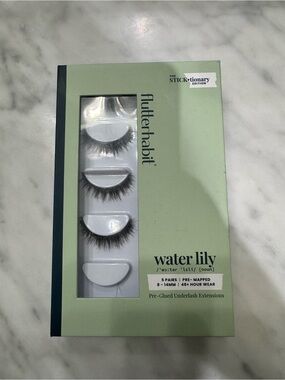flutterhabit Water Lily Pre-Glued Underlash Extensions - Black